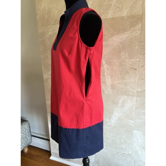STS Sail to Sable Poplin Tunic Dress - M - Red Navy Preppy Holiday Resortwear - Picture 8 of 10
